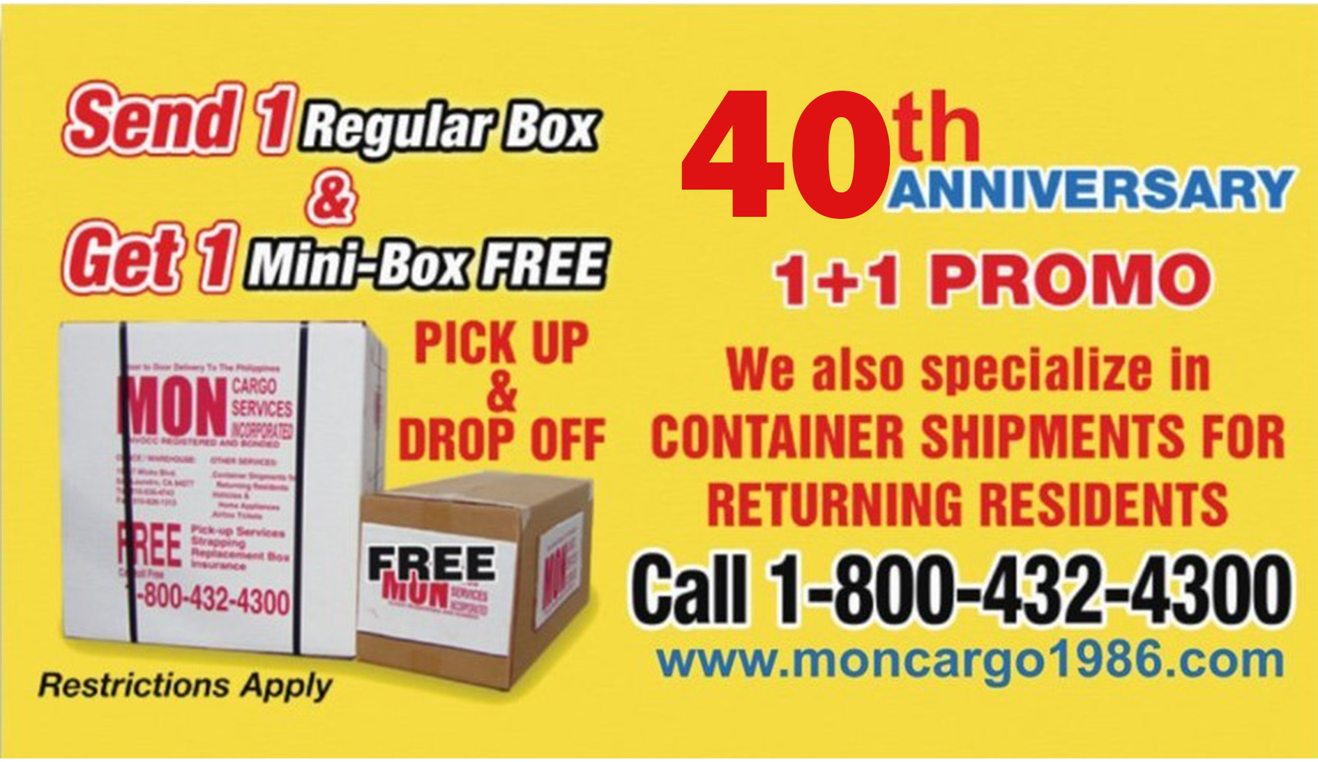 balikbayan Box, send box to Philippines, Moncargo